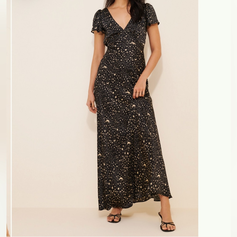 Selkie The Flutter Slip Silk Maxi Dress